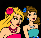 Dibujo Barbie y su amiga pintado por 32w4e5r6789