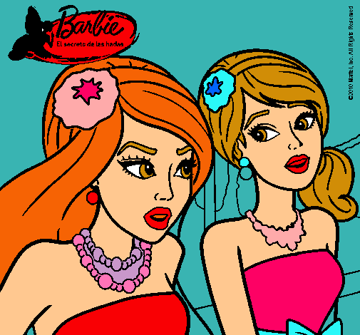 Dibujo Barbie y su amiga pintado por chelita111097