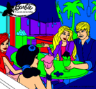 Dibujo Barbie y sus amigos en la heladería pintado por Miilaagroo