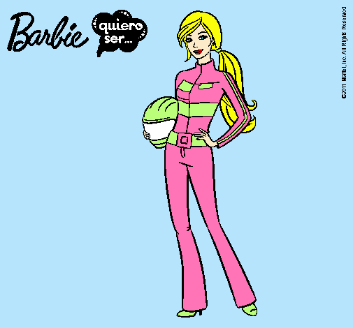 Dibujo Barbie piloto de motos pintado por vanhee