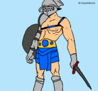 Dibujo Gladiador pintado por fuerte