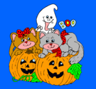 Dibujo Halloween pintado por julita