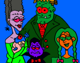 Dibujo Familia de monstruos pintado por lito