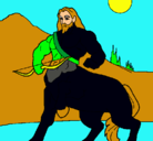 Dibujo Centauro con arco pintado por caballon
