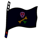 Dibujo Bandera pirata pintado por ghjuytredfgh