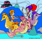 Dibujo Sirenas y caballitos de mar pintado por kchachi