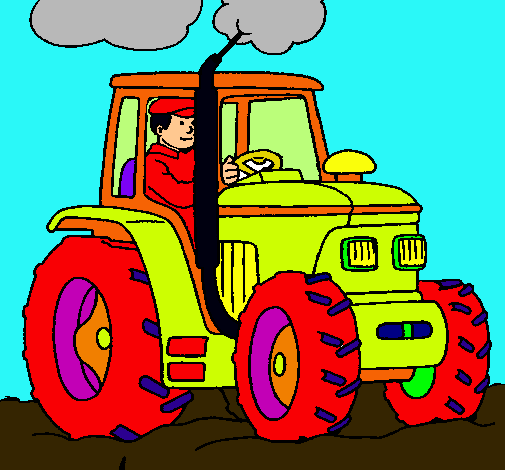 Tractor en funcionamiento