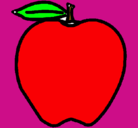 Dibujo manzana pintado por cereza