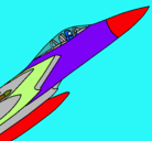 Dibujo Avión de caza pintado por loretito