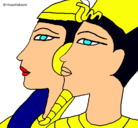 Dibujo Ramsés y Nefertiti pintado por aylencita