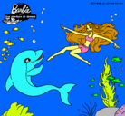 Dibujo Barbie jugando con un delfín pintado por alvaroso