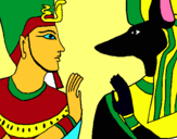Dibujo Ramsés y Anubis pintado por rayna
