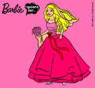 Dibujo Barbie vestida de novia pintado por chelita111097