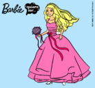 Dibujo Barbie vestida de novia pintado por trini173