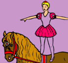 Dibujo Trapecista encima de caballo pintado por violetita111