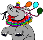 Dibujo Elefante con 3 globos pintado por kgufyteytfiu