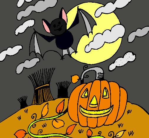 Dibujo Paisaje de Halloween pintado por nathalia27