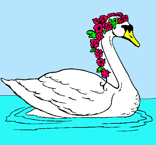 Dibujo Cisne con flores pintado por chelita111097