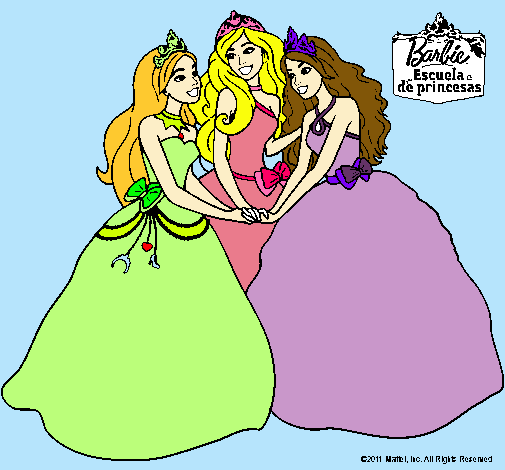 Dibujo Barbie y sus amigas princesas pintado por vanhee