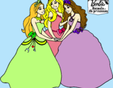 Dibujo Barbie y sus amigas princesas pintado por vanhee