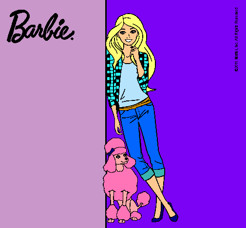 Dibujo Barbie con cazadora de cuadros pintado por susan2
