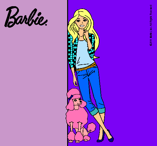 Barbie con cazadora de cuadros