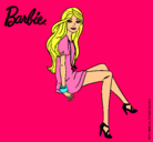 Dibujo Barbie sentada pintado por balentina