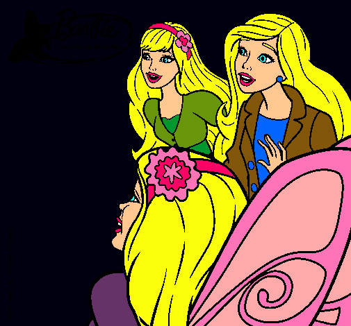 Dibujo Barbie y sus amigas sorprendidas pintado por Amyluz