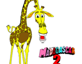 Dibujo Madagascar 2 Melman pintado por Ari-dibujo