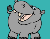 Dibujo Hipopótamo pintado por rino