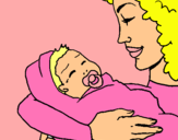 Dibujo Madre con su bebe II pintado por dianagc