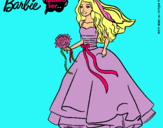 Dibujo Barbie vestida de novia pintado por ludwica