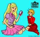 Dibujo Barbie con el teléfono móvil pintado por StarClaudia