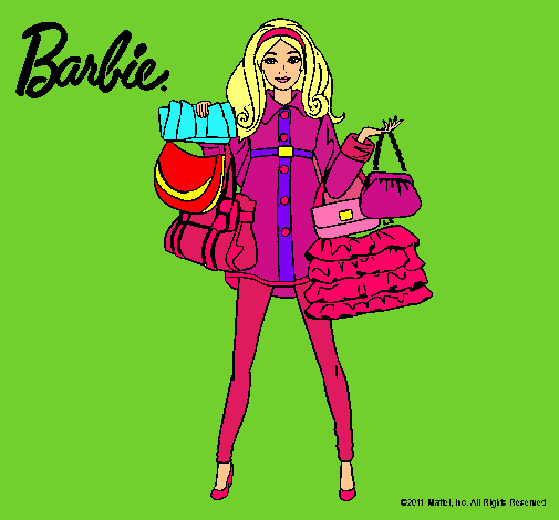Dibujo Barbie de compras pintado por susan2