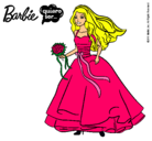 Dibujo Barbie vestida de novia pintado por merilia