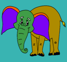Dibujo Elefante feliz pintado por alvarado