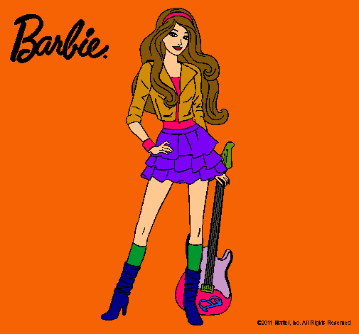 Dibujo Barbie rockera pintado por lili3421