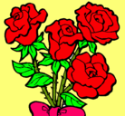 Dibujo Ramo de rosas pintado por valen10