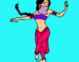 Dibujo Princesa mora bailando pintado por arabe