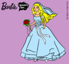 Dibujo Barbie vestida de novia pintado por piuci9iococ