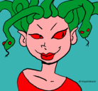 Dibujo Mujer medusa pintado por llhex