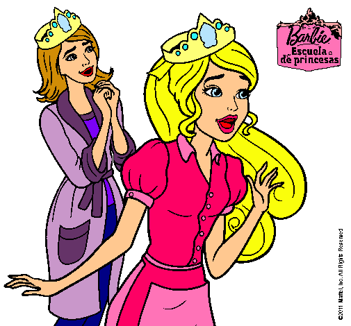 Dibujo Barbie con una corona de princesa pintado por Rosanita