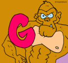 Dibujo Gorila pintado por Giiseeee