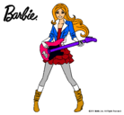 Dibujo Barbie guitarrista pintado por paleta