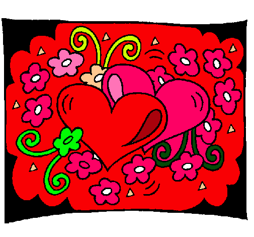 Dibujo Corazones y flores pintado por chelita111097