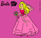 Dibujo Barbie vestida de novia pintado por susan2