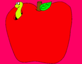 Dibujo Gusano en la fruta pintado por pokemona