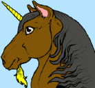 Dibujo Cabeza de unicornio pintado por usuar