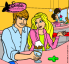 Dibujo Barbie y su amigo en la heladería pintado por kchachi