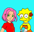 Dibujo Sakura y Lisa pintado por lupais